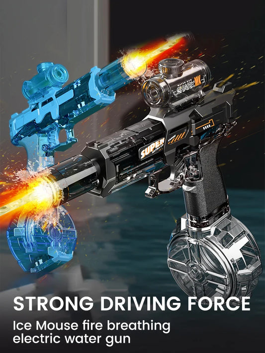 Children Simulated Flame Electric Water Gun Toys Summer Outdoor Beach Pool Fight Game Kids Automatic Sensor Lights Watergun Gift